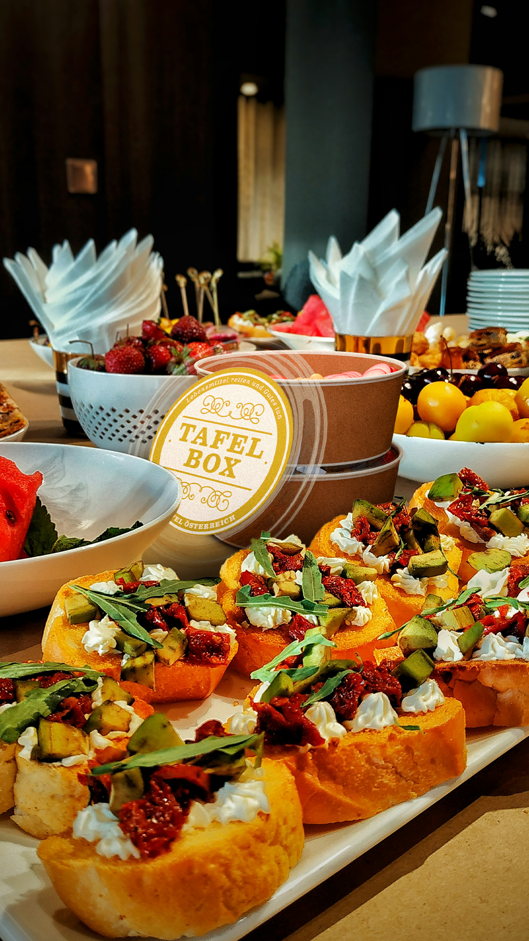  Die TafelBox im Einsatz am Buffett