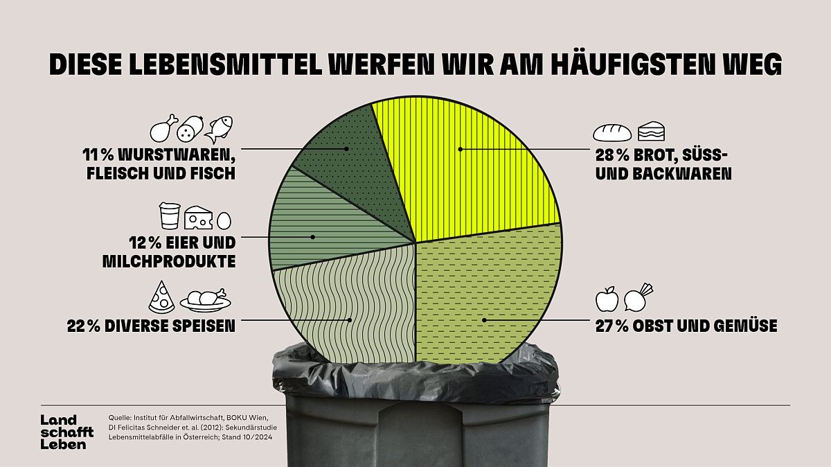Infografik Diese Lebensmittel werfen wir am häufigsten weg