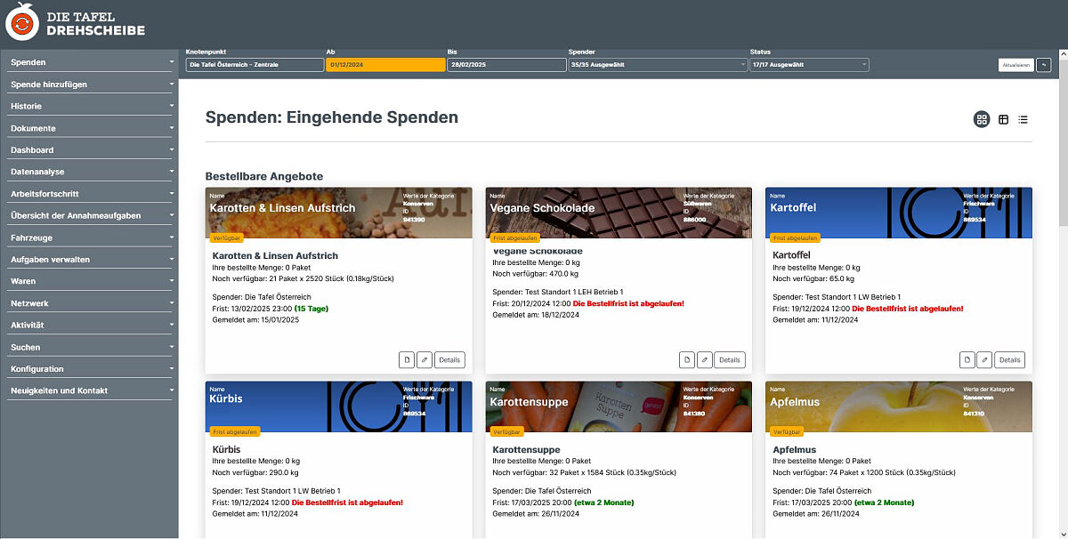 Screenshot der Tafel-Drehscheibe